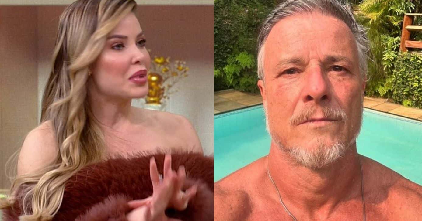 Saory Cardoso no Sensacional e Marcello Novaes (Fotos: Reprodução / RedeTV! / Instagram)