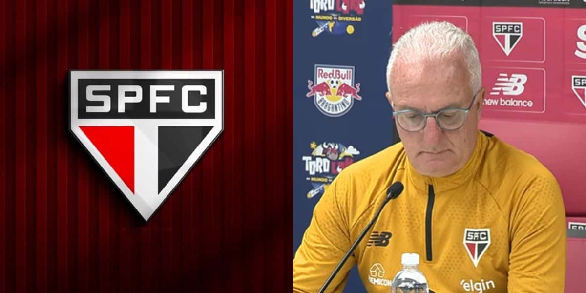 Dorival Jr e logo do São Paulo (Reprodução: Youtube)