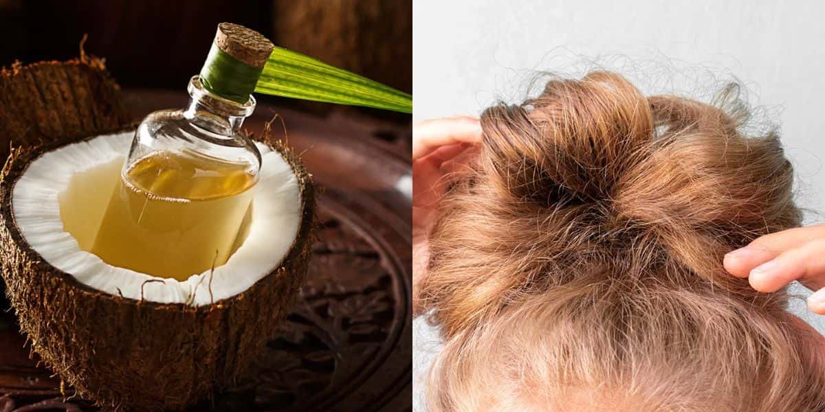 Óleo de coco para acabar com o frizz no cabelo (Reprodução: Montagem TV Foco)