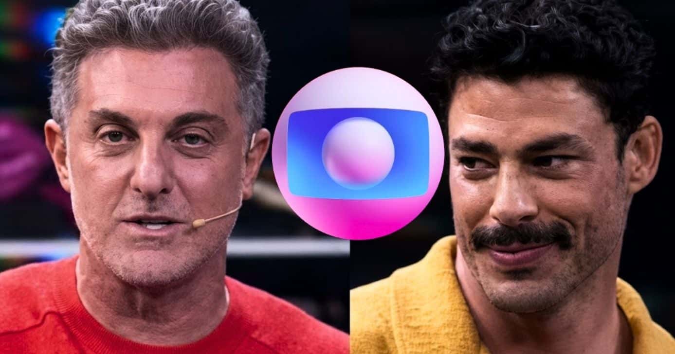Huck fica cara a cara com Cauã Reymond e quebra climão (Foto Reproduções/Montagem/TV Foco/Canva/Lennita/Globo)