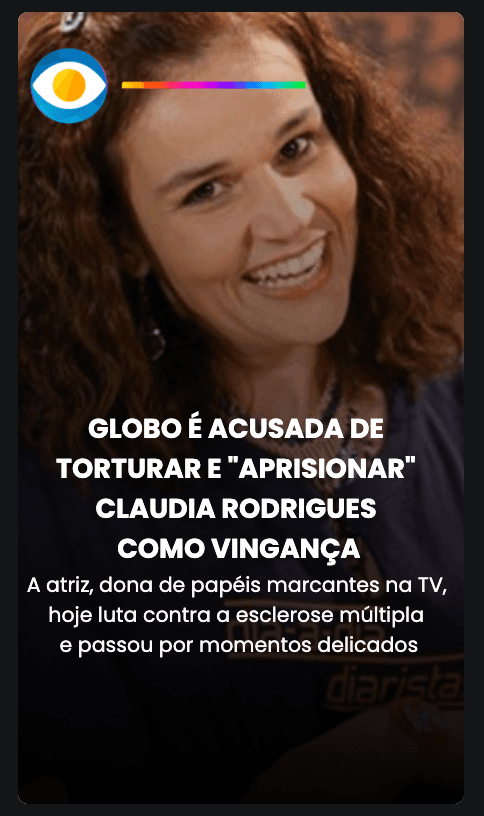 Globo é acusada de se vingar e sabotar Claudia Rodrigues