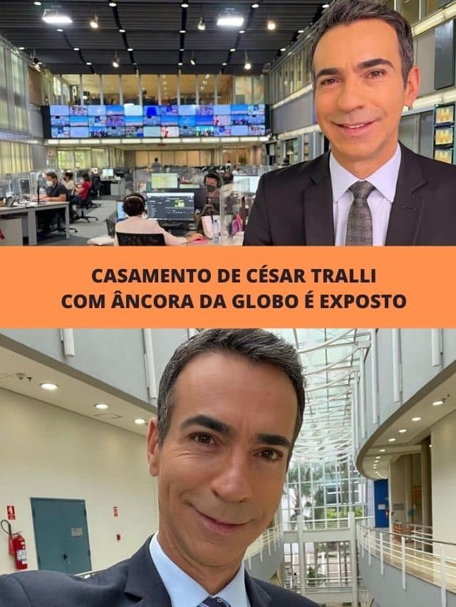 Casamento de César Tralli com âncora da Globo é exposto