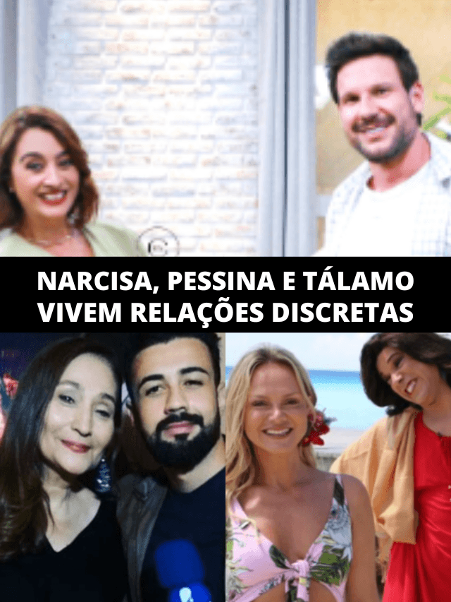 Narcisa, Bruno Tálamo e Rafael Pessina vivem relações discretas; veja