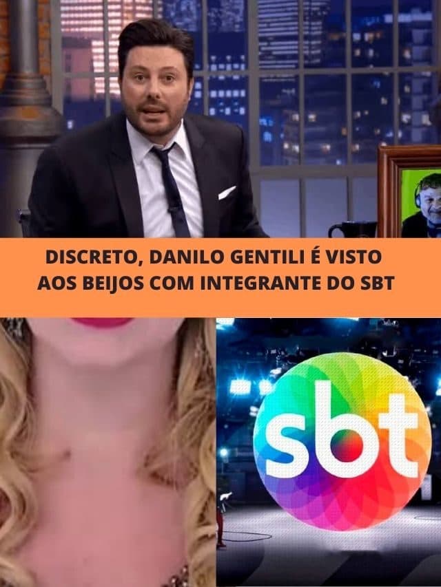 Discreto, Danilo Gentili é visto aos beijos com integrante do SBT