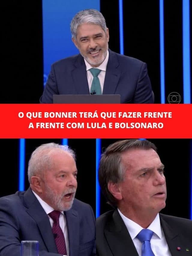 O que Bonner terá que fazer frente a frente com Lula e Bolsonaro