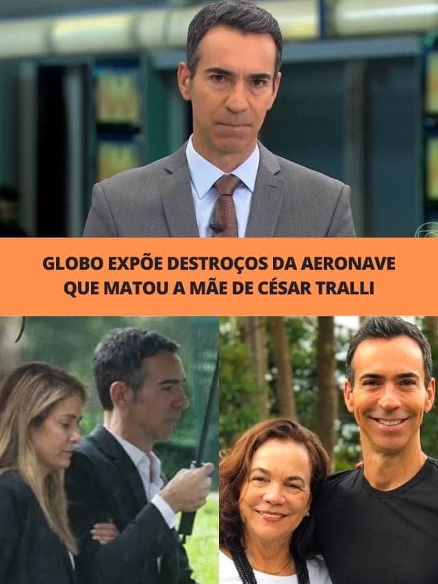 Globo expõe destroços da aeronave que matou a mãe de César Tralli