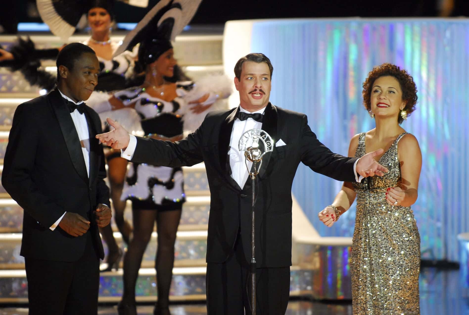 Maurício Xavier (Nilo Chagas), Dalva (Adriana Esteves) e Herivelto (Fábio Assunção) (Foto: TV Globo / Renato Rocha Miranda)