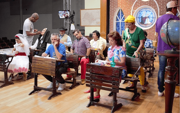 Fotos dos bastidores de "Supletivo do Céu" (Foto divulgação: TV APARECIDA)