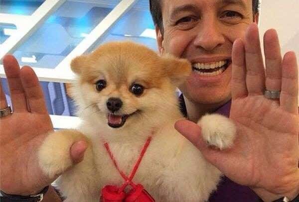 Zucatelli e seu cachorrinho paçoca (Foto: Divulgação).