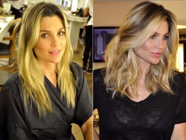 Flávia Alessandra mostra look antes e depois do corte (Foto: Vídeo Show / Gshow)