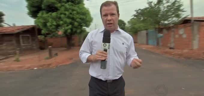Repórter Alex Barbosa, da afiliada da TV Globo em Mato Grosso.(Foto: Reprodução TV CENTRO AMÉRICA)