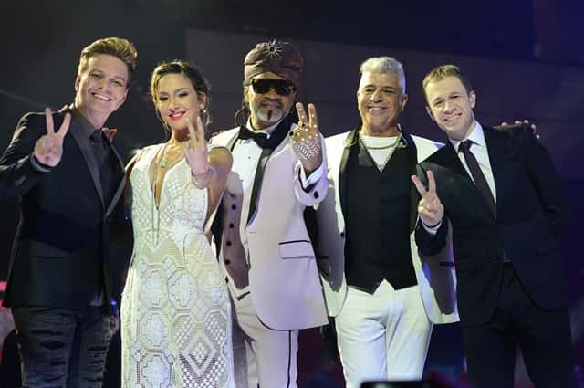 Michel Teló, Claudia Leite, Carlinhos Brown, Lulu Santos e Tiago Leifert (Foto: Globo/Renato Rocha Miranda)