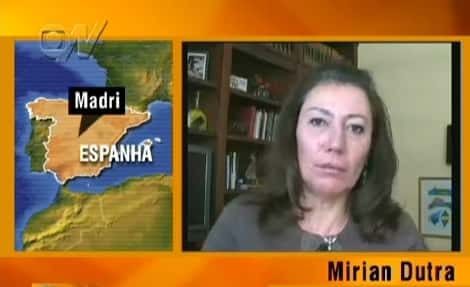 "...houve um acordo entre Mirian e a TV Globo pra que ela ficasse o resto da vida morando na Europa..." (imagem: Globo News)