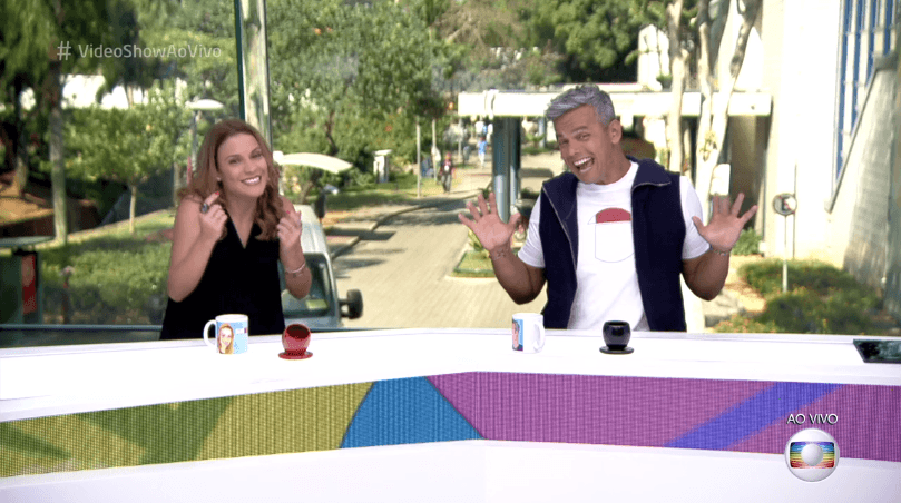 Maíra Charken e Otaviano Costa no "Vídeo Show" de ontem (25) (Foto: Reprodução/Globo)