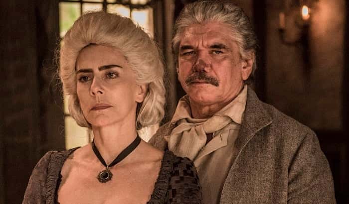 Dionísia (Maitê Proença) e Terenciano (Jackson Antunes) (Foto: Globo/João Cotta)