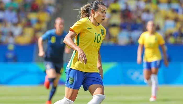 Marta na eliminação do Brasil contra a Suécia, ontem (16) (Foto: Ricardo Stuckert/CBF)