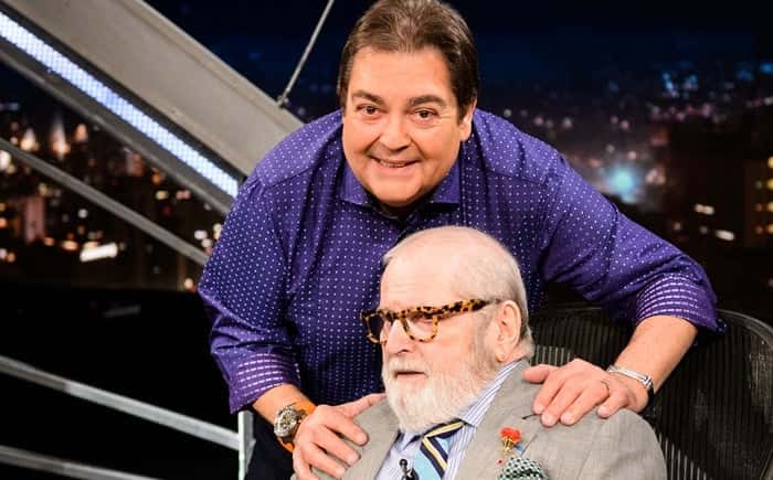 Fausto Silva e Jô Soares no "Programa do Jô" (Foto: Globo/Ramón Vasconcelos)