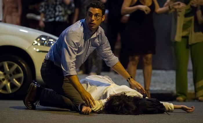 Maurício (Cauã Reymond) e Beatriz (Marjorie Estiano) em cena de 'Justiça' (Foto: Globo/Estevam Avellar)