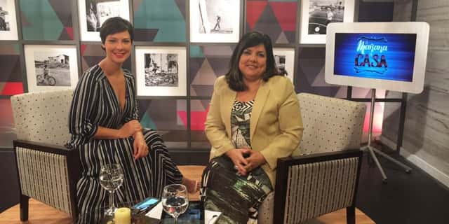 Camila Rodrigues grava programa no Uruguai (Foto divulgação)