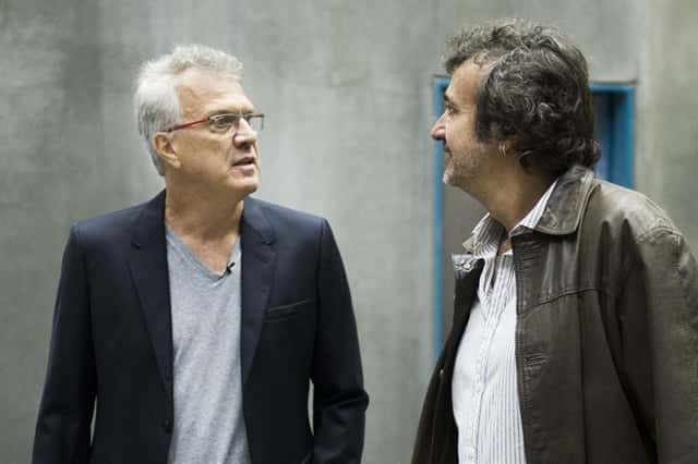 Pedro Bial e José Alvarenga (Diretor) (Foto: Globo/Caiuá Franco)
