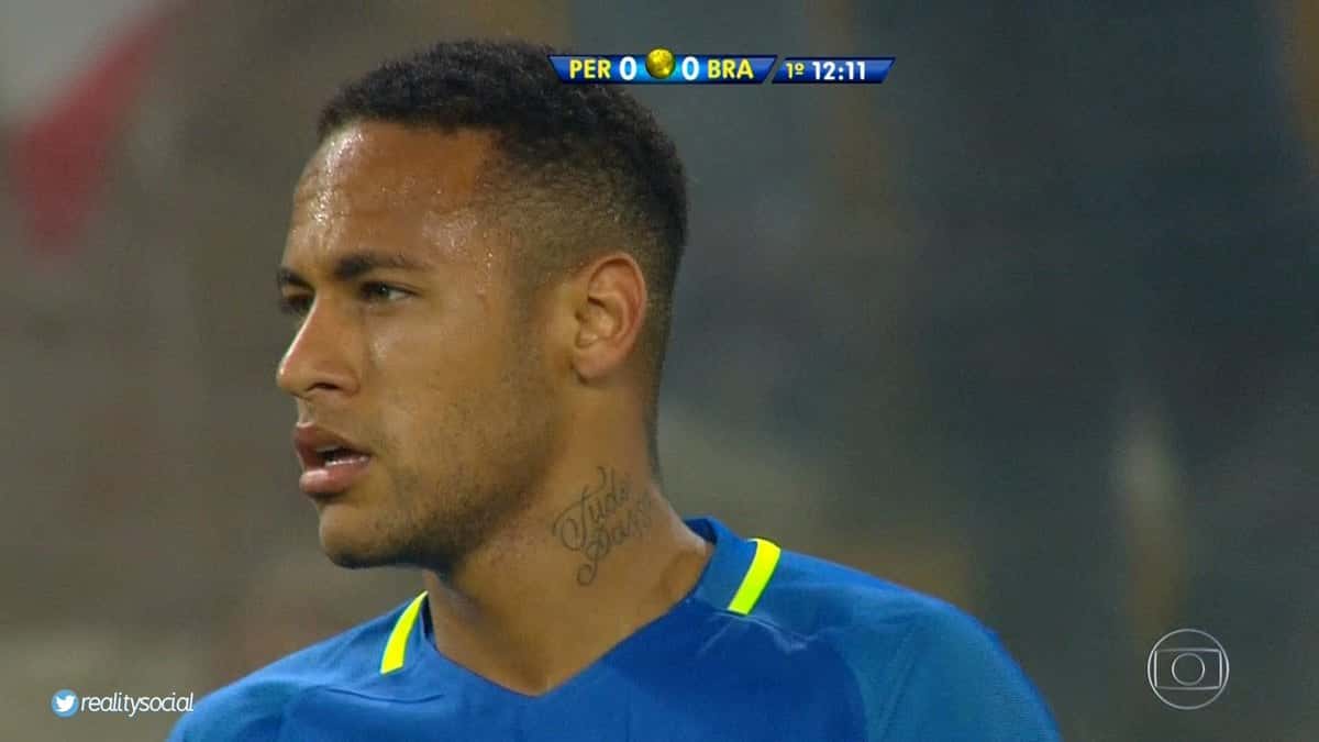 Neymar na partida entre Peru x Brasil pelas Eliminatórias da Copa (Foto: Reprodução/Globo)