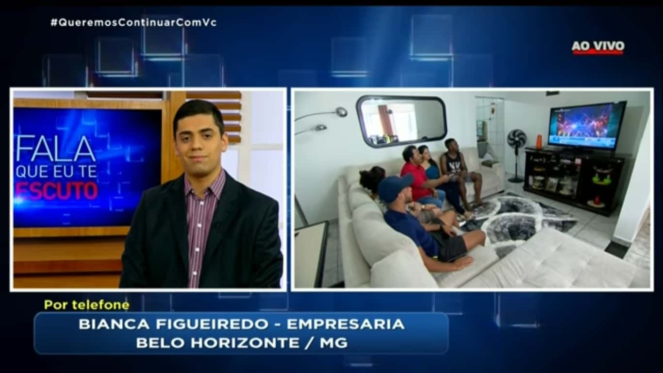 Pastor Guilherme bate boca com telespectadora. (Foto: Reprodução/Record TV)
