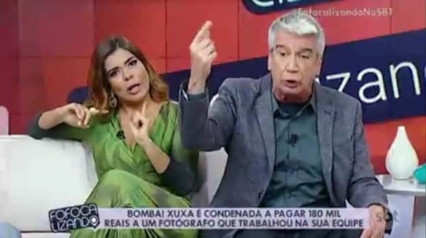 Mara Maravilha e Décio Piccinini no "Fofocalizando" (Foto: Reprodução/SBT)
