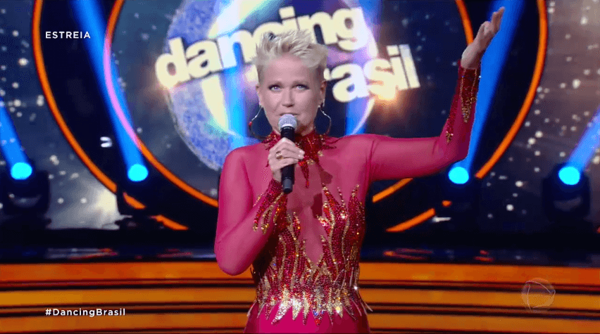 Xuxa na estreia do "Dancing Brasil" (Foto: Reprodução/Record)
