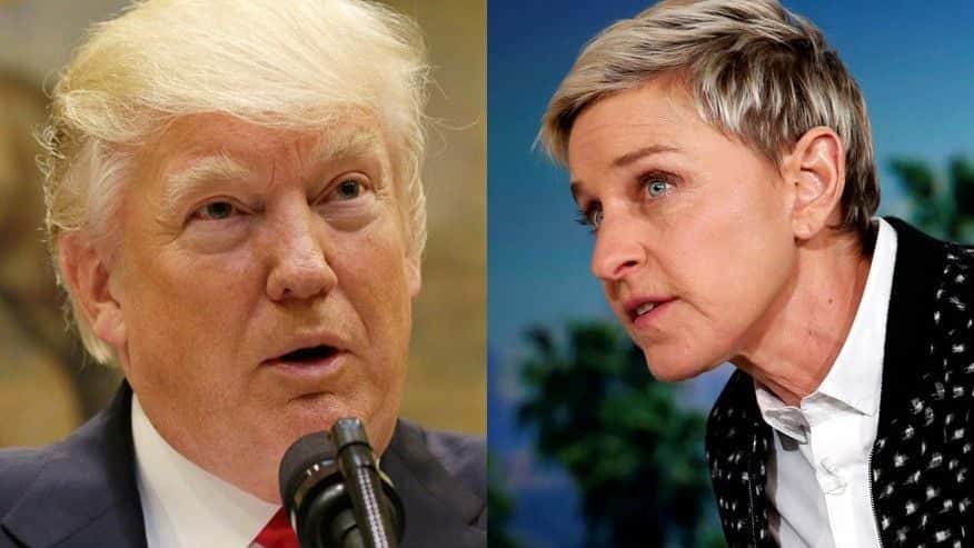 O presidente da América, Donald Trump, com a apresentadora Ellen (Foto: Montagem/Fox News)