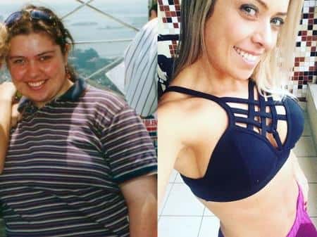 Aline antes e agora. Foto - montagem.