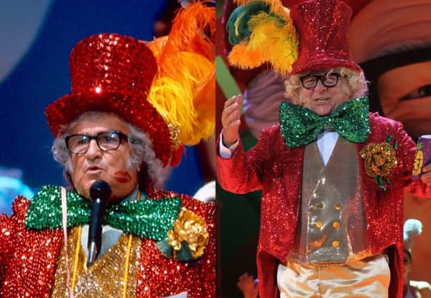 Chacrinha e Stepan Nercessian (Foto: TV Globo/Divulgação e Anderson Borde/AgNews