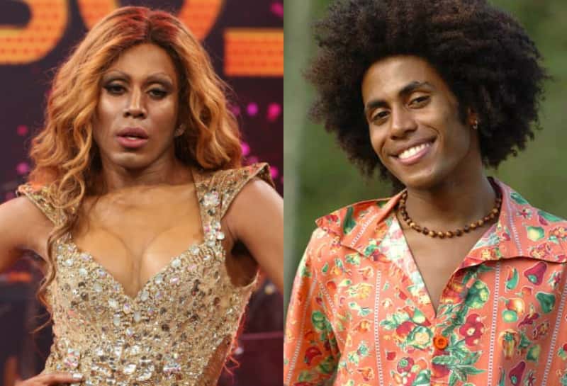 Ícaro Silva fez cover de Beyoncé no palco do "Domingão". (Foto: Reprodução/Globo)