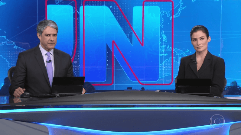 William Bonner e Renata Vasconcellos na estreia do novo cenário do "Jornal Nacional" (Foto: Reprodução/Globo)