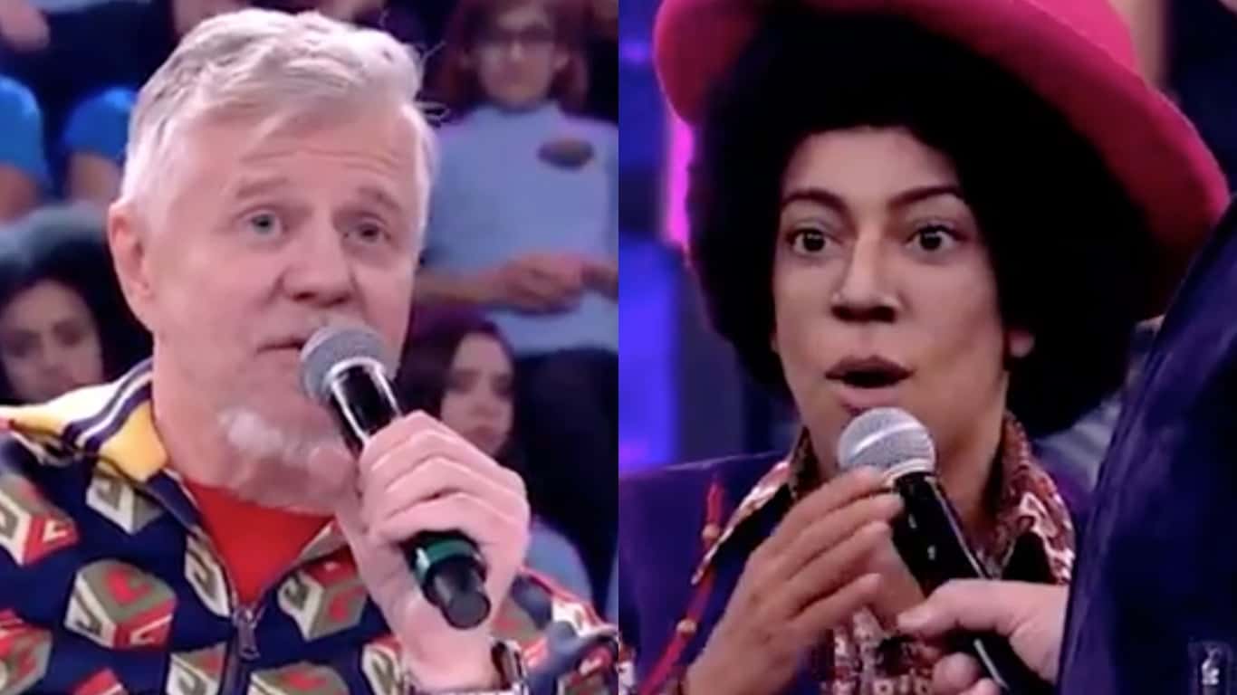 Miguel Falabella e Samantha protagonizaram verdadeiro climão ao vivo (Foto montagem: TV Foco)