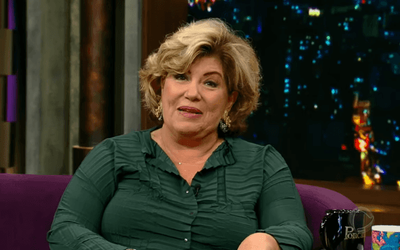 A apresentadora Silvia Poppovic no Porchat. Foto - reprodução.