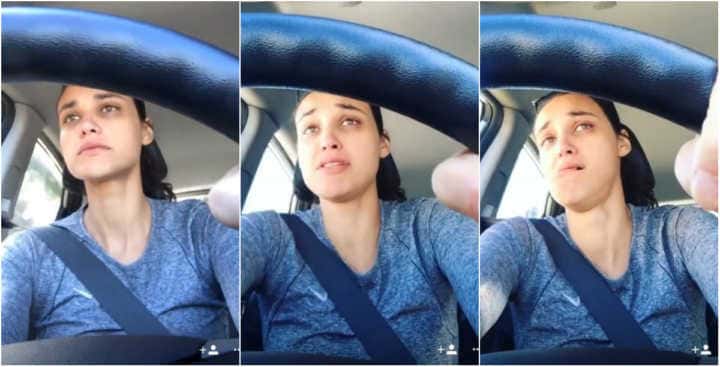 Débora Nascimento chora ao volante ao falar de perda de peso (Foto reprodução)