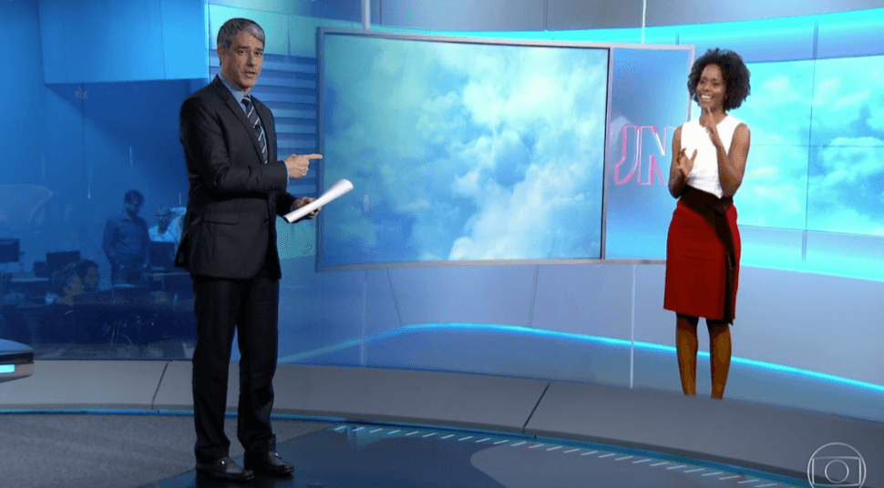 Bonner tira sarro de Maju (Foto reprodução: Globo)