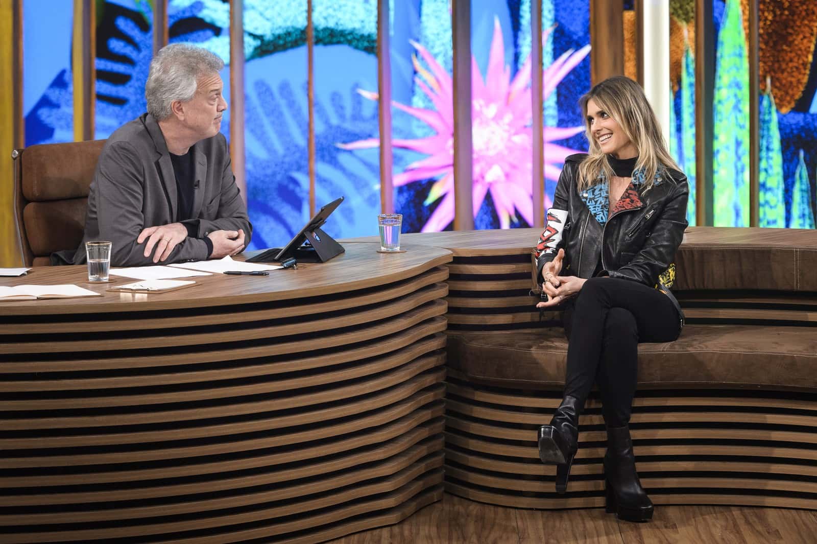 Fernanda Lima durante o Conversa com Bial (Foto: Divulgação)