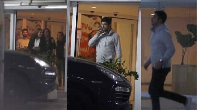 Anitta sai do cinema sem Thiago Magalhães, que corre do paparazzo para não ser fotografado Foto: Extra