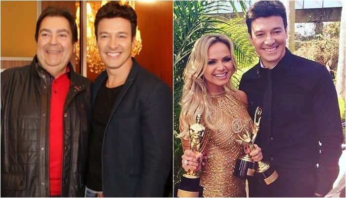 Rodrigo Faro ao lado de Faustão e Eliana. (Foto: Montagem/Reprodução)