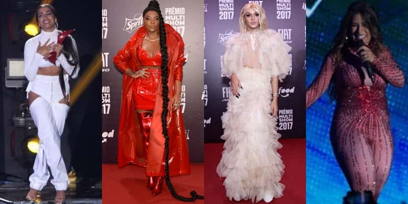 Cantoras eleitas as mais mal vestida do Prêmio Multishow 2017. (Foto: Montagem/TV Foco)