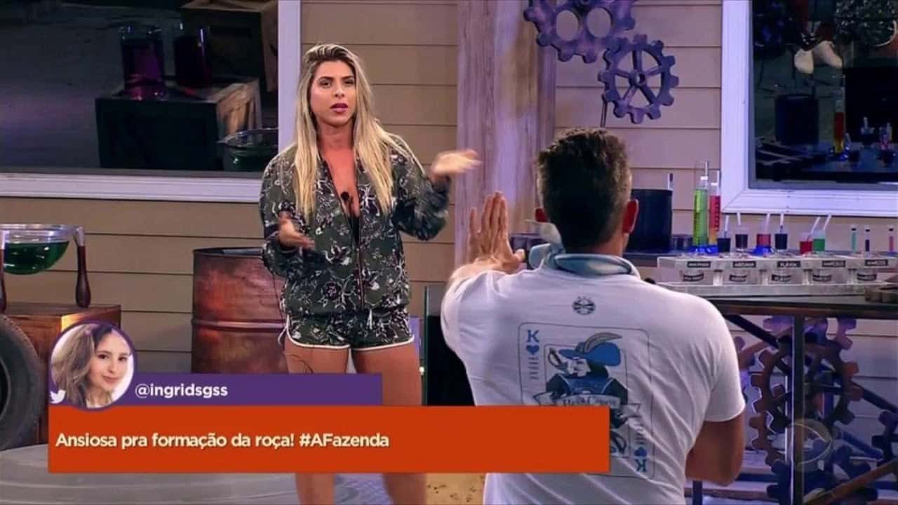Ana Paula Minerato e Marcos em A Fazenda (Foto: Reprodução)