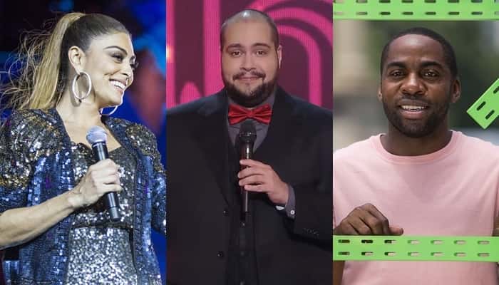 Juliana Paes, Tiago Abravanel: artistas no fim de ano da Globo (Fotos: Globo/Raquel Cunha/Reprodução/Marília Cabral)