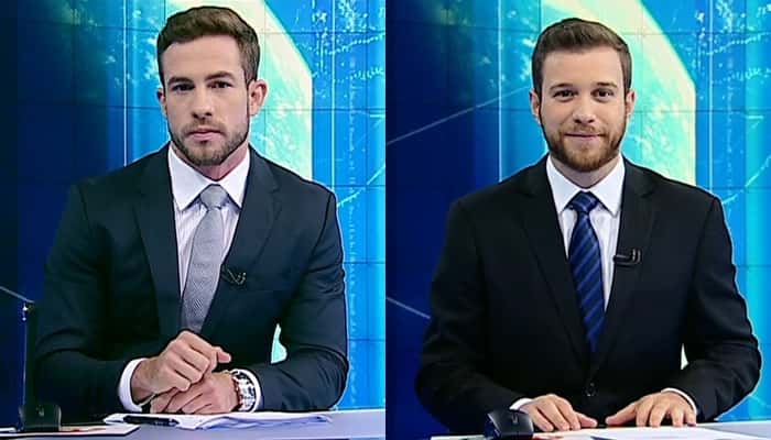 Os jornalistas Daniel Adjuto e Cassius Zeilmann (Foto: Reprodução/SBT/Montagem TV Foco)