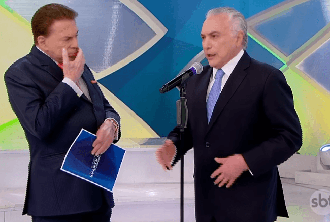 Michel Temer e Silvio Santos (Foto: Reprodução/SBT)