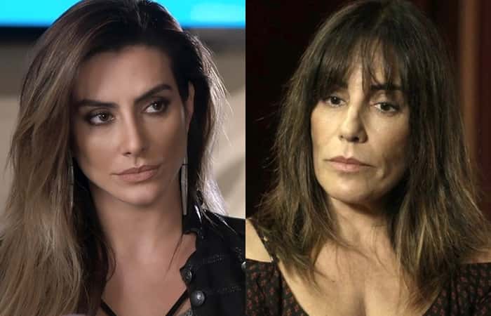 Cleo e a mãe, Gloria Pires foram comparadas por Fabíola Reipert ao vivo na Record. (Foto: Montagem/Reprodução)