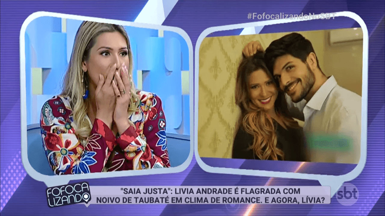 Lívia Andrade aparece ao lado de Lucas do BBB18. (Foto: Reprodução/SBT)