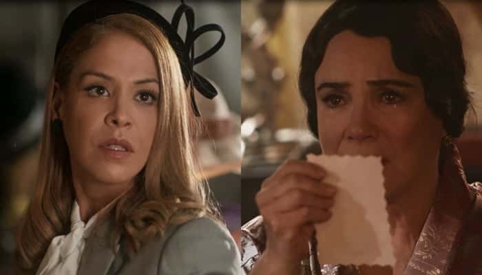 Eva se encontra com Lucerne em Tempo de Amar. (Foto: Reprodução/TV Globo)