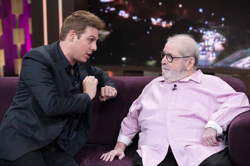 Fábio e Jô juntos na Record TV (Foto: Reprodução/Edu Moraes)