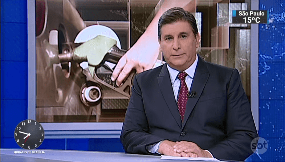 O apresentador Carlos Nascimento no SBT Brasil (Foto: Reprodução/SBT)
